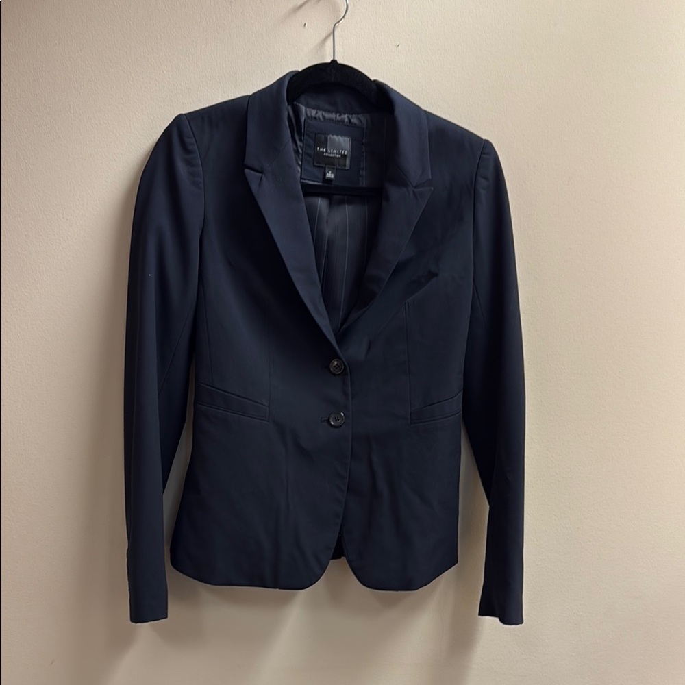 The Limited Blue Professional Blazer with Structured Shoulders